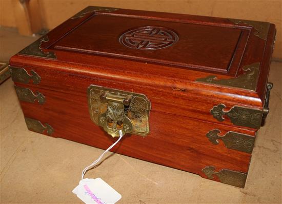 Wooden strong box with key